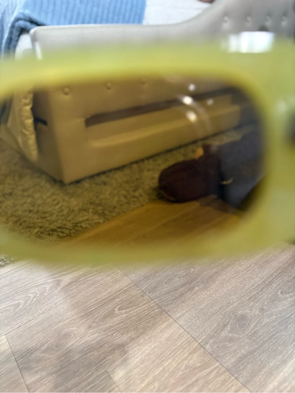Rectangular Olive Green Pearlized Sunglasses